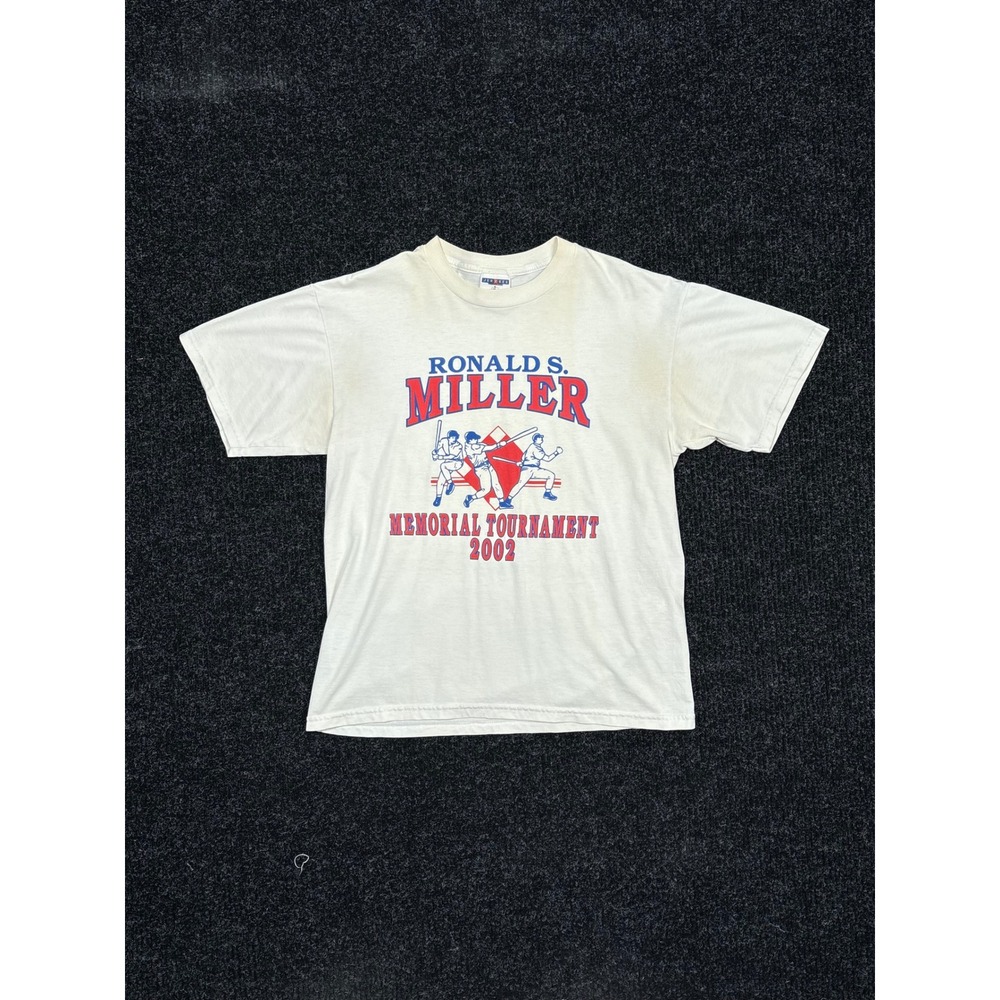 Vintage Jerzees 2002 Ronald S Miller Baseball Tournament 9/11 Tribute Shirt L